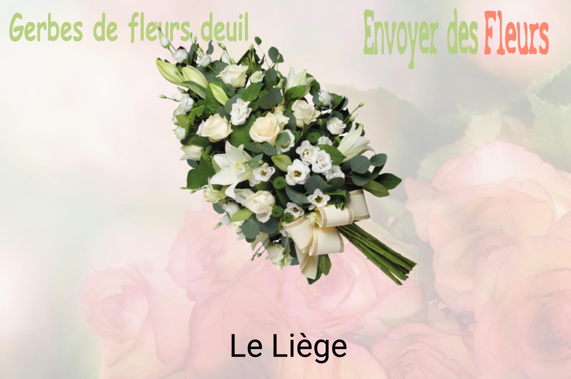Gerbe de fleurs de deuil livrée à Le Liège